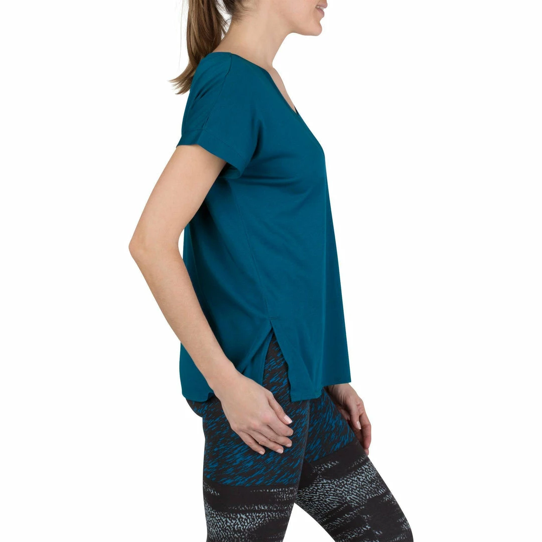 Domyos Short-Sleeve Athletic V-Neck T-Shirt, Women's