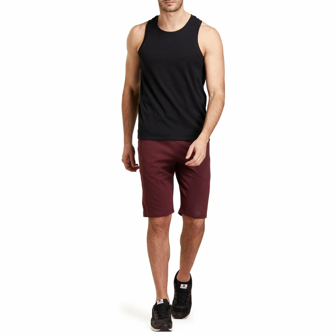 Domyos Slim-Fit Cotton Athletic Shorts, Men's Exercise & Fitness Apparel