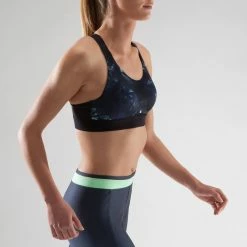 Domyos Exercise & Fitness Apparel Women's Cardio Fitness Zip-Up Bra Energy 500