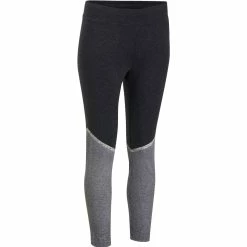 Domyos Gym & Pilates Slim-Fit Cotton Leggings, Women's