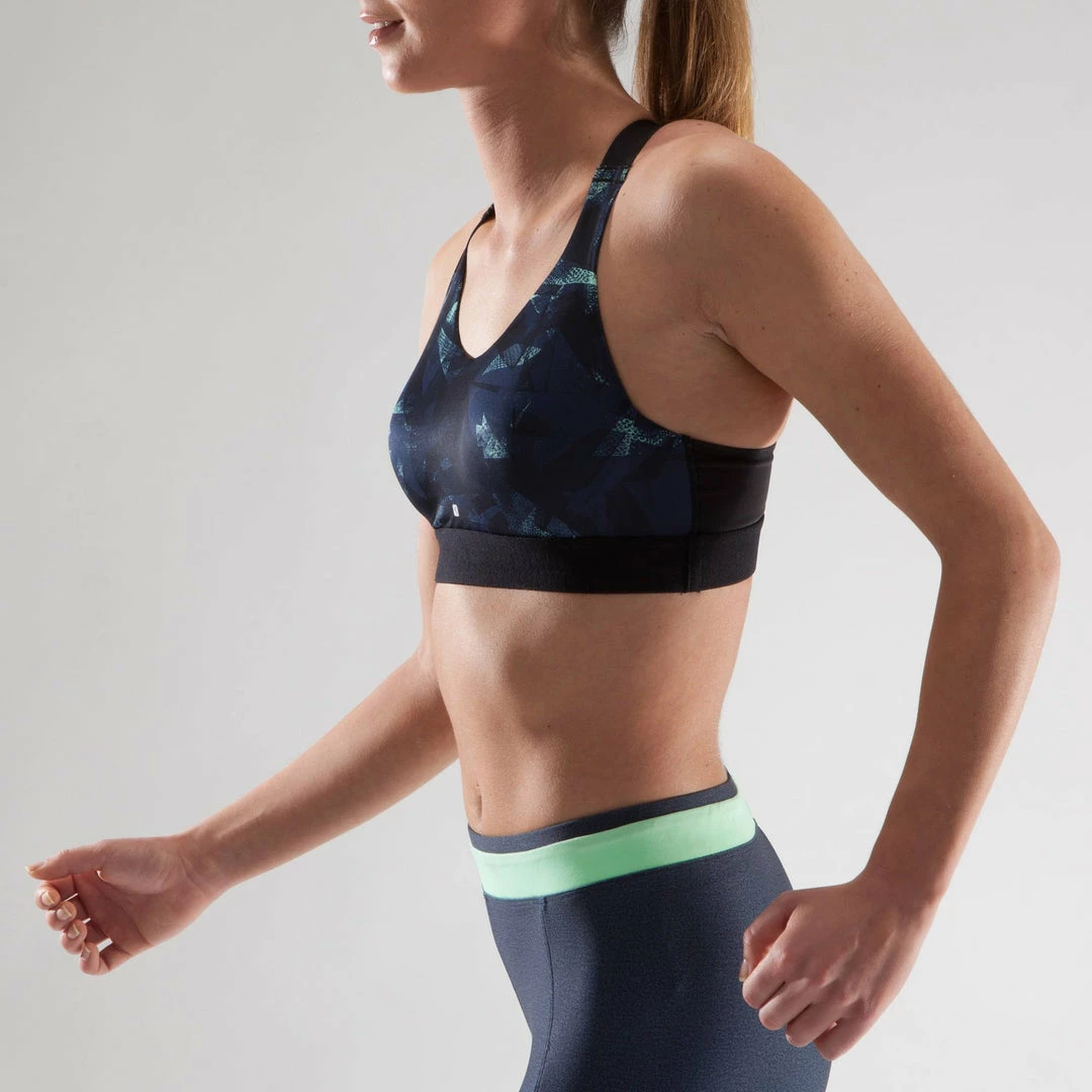 Domyos Exercise & Fitness Apparel Women's Cardio Fitness Zip-Up Bra Energy 500