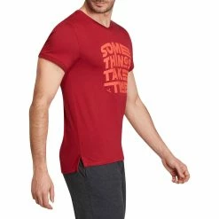 Domyos Men's Gym & Pilates Slim-Fit Cotton T-Shirt