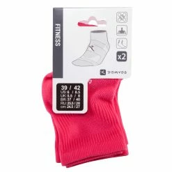 Exercise & Fitness Apparel Domyos Fitness Cardio Training Short Socks, 2-Pack