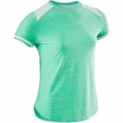 Domyos S500, Short-Sleeved Breathable Synthetic Gym T-Shirt, Girls Exercise & Fitness Apparel