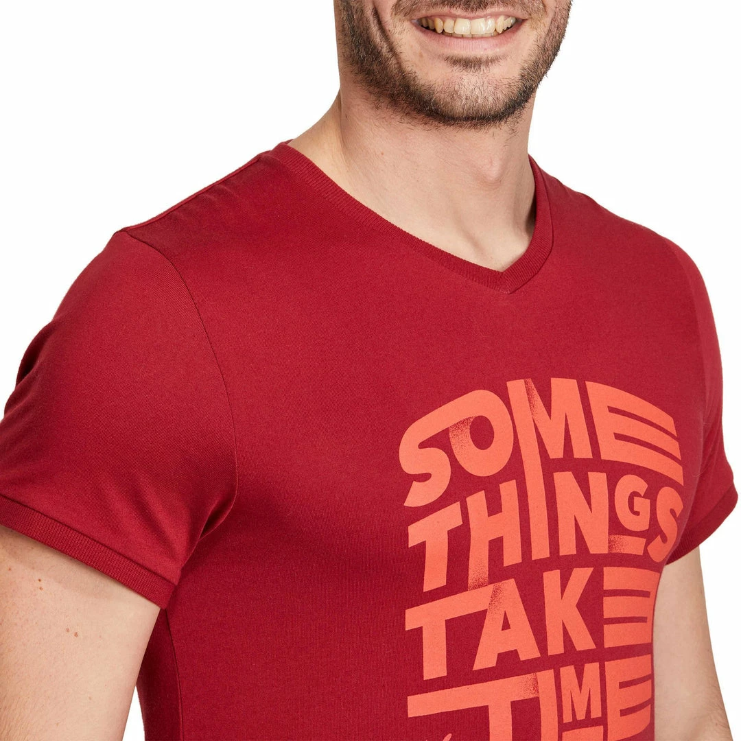 Domyos Men's Gym & Pilates Slim-Fit Cotton T-Shirt