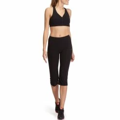 Exercise & Fitness Apparel Domyos Fit+, Cropped Regular Gym & Pilates Pants, Women's