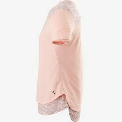 Domyos 500, Breathable Cotton Short-Sleeved Gym T-Shirt, Kids' Exercise & Fitness Apparel