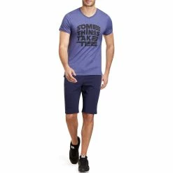 Domyos Men's Gym & Pilates Slim-Fit Cotton T-Shirt