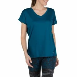 Domyos Short-Sleeve Athletic V-Neck T-Shirt, Women's