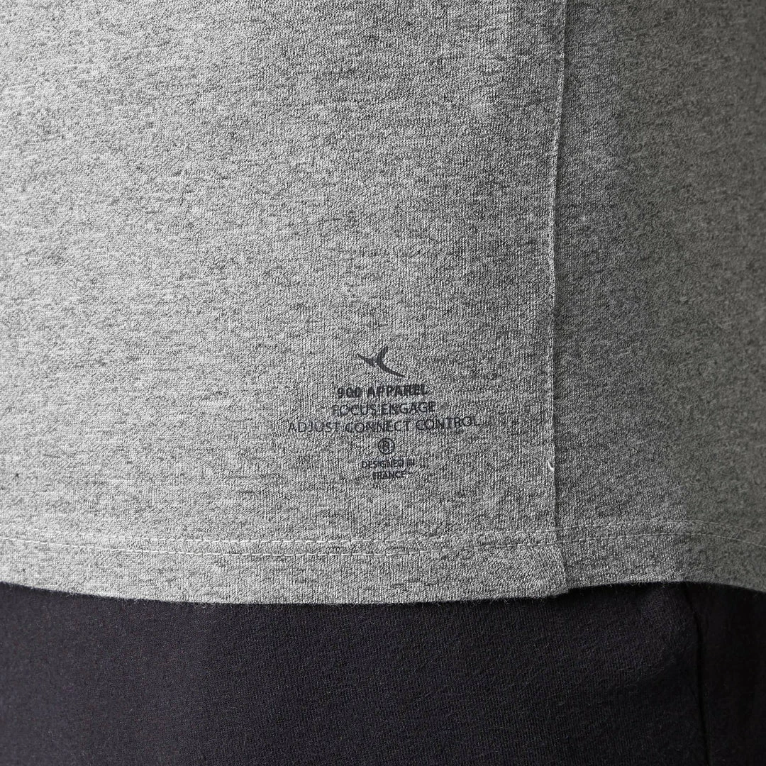 Domyos Exercise & Fitness Apparel Gym Stretching And Pilates Slim-Fit V-Neck T-Shirt 900