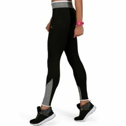 Domyos Women's Cardio Fitness Contrasting Wide Waistband Leggings Energy