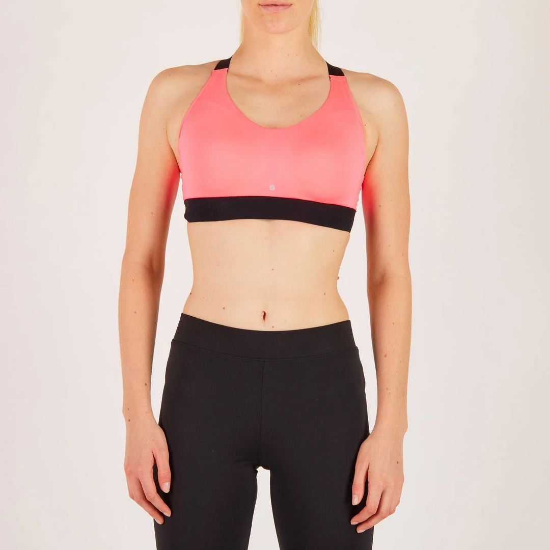 Domyos Exercise & Fitness Apparel Women's Cardio Fitness Zip-Up Bra Energy 500