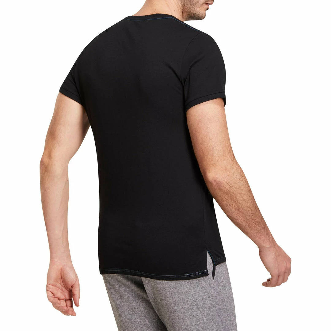 Domyos Men's Gym & Pilates Slim-Fit Cotton T-Shirt