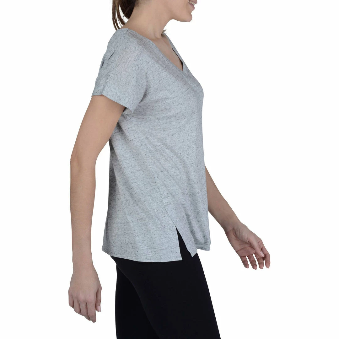 Domyos Short-Sleeve Athletic V-Neck T-Shirt, Women's