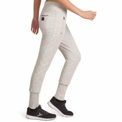 Domyos Exercise & Fitness Apparel Women's Gym & Pilates Zip-Ankle Pants