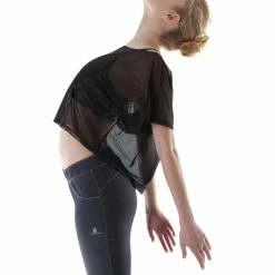 Domyos Exercise & Fitness Apparel Women's Dance Transparent Cropped T-Shirt