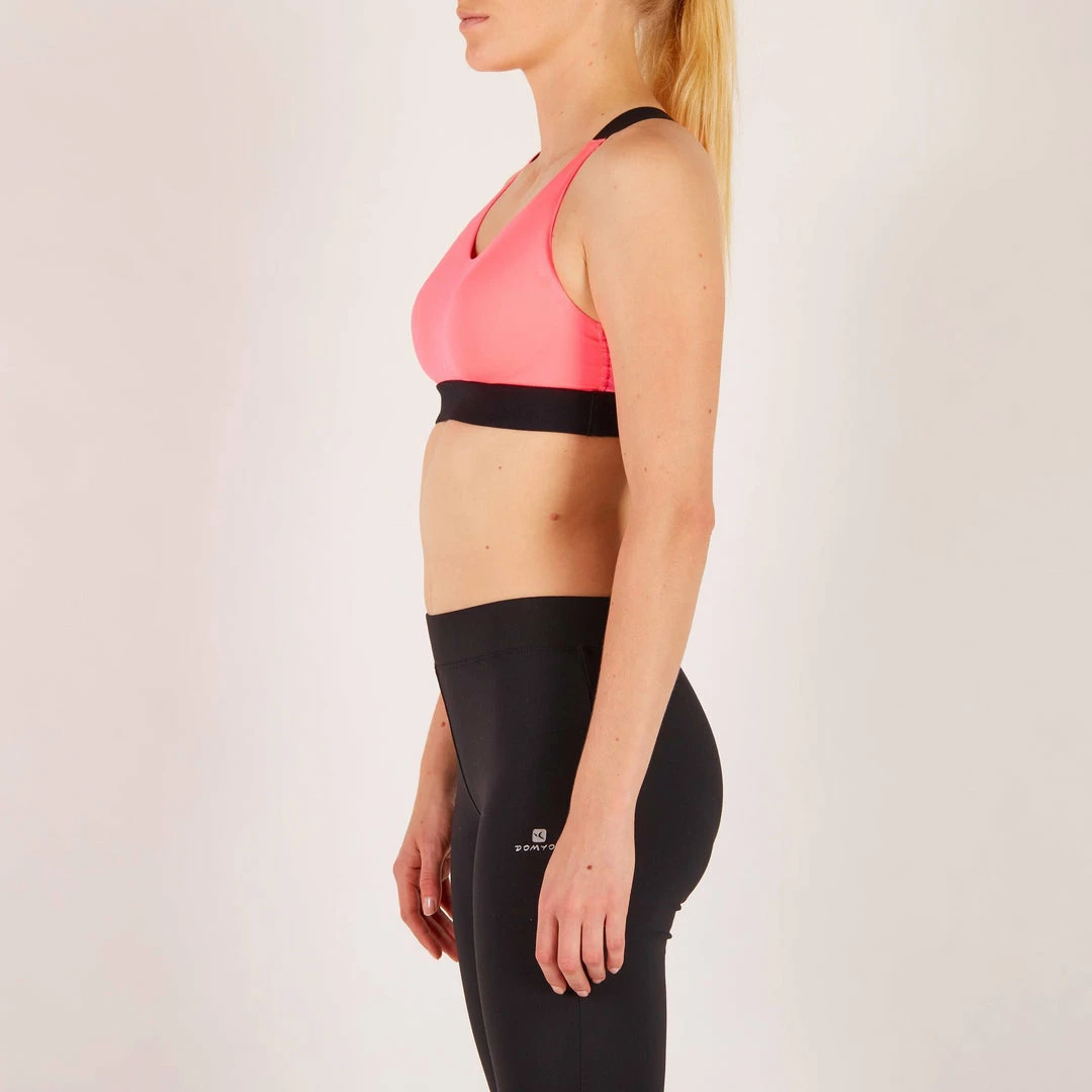 Domyos Exercise & Fitness Apparel Women's Cardio Fitness Zip-Up Bra Energy 500