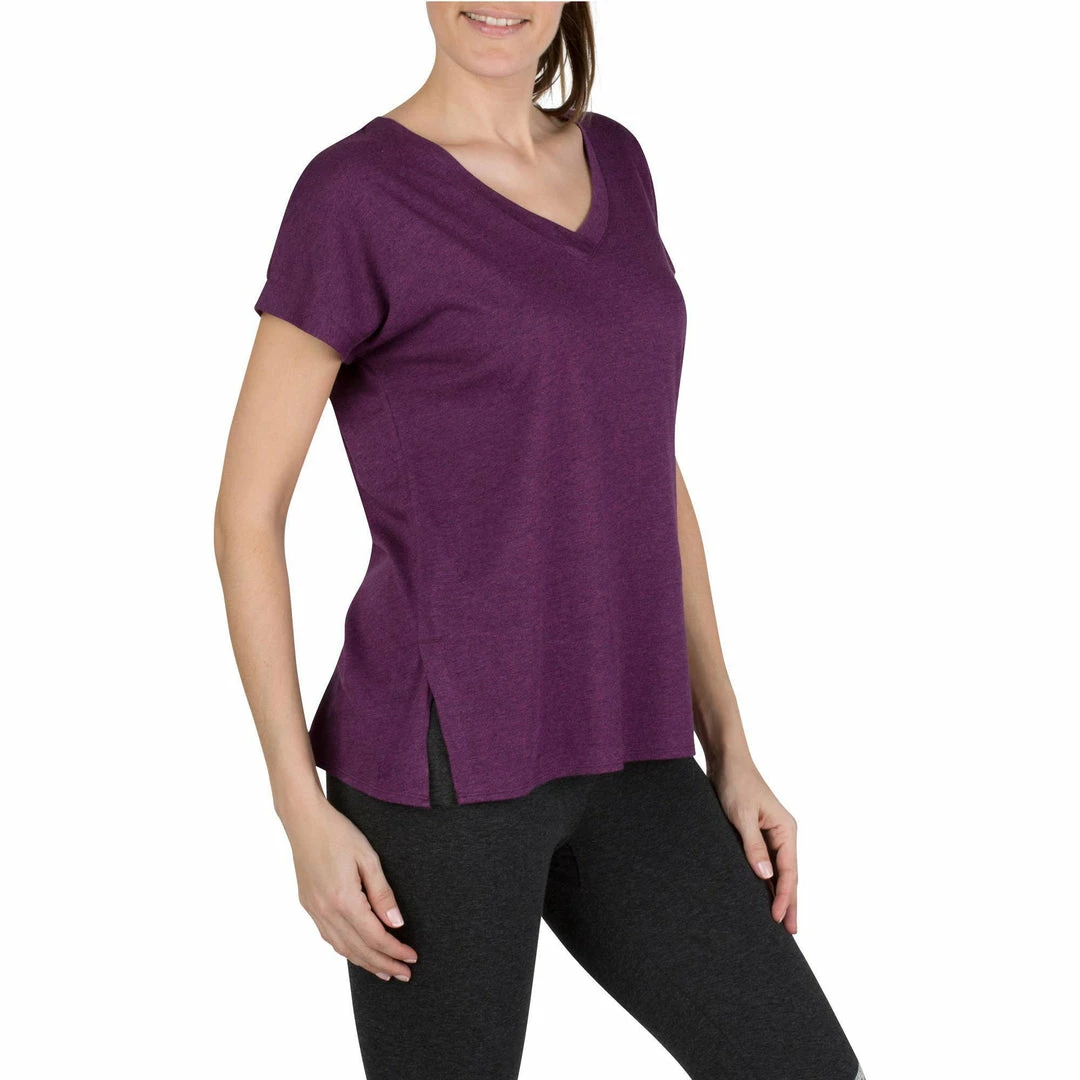 Domyos Short-Sleeve Athletic V-Neck T-Shirt, Women's