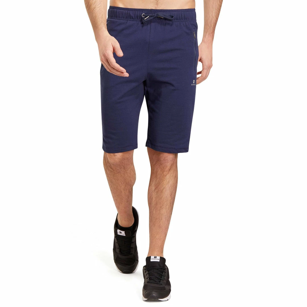 Domyos Slim-Fit Cotton Athletic Shorts, Men's Exercise & Fitness Apparel