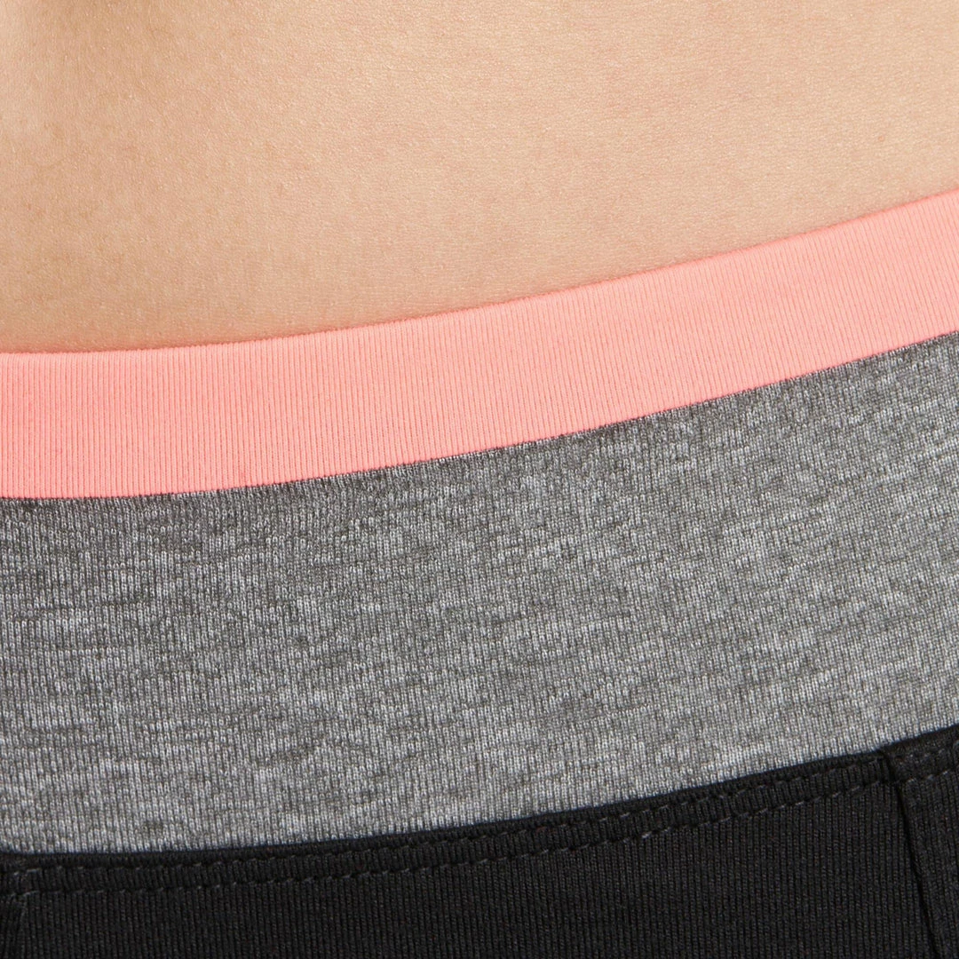 Domyos Women's Cardio Fitness Contrasting Polyester Waistband Leggings Energy