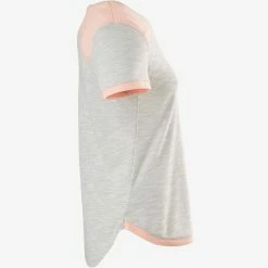 Domyos Exercise & Fitness Apparel Girls' Gym Short-Sleeved T-Shirt Breathable Cotton 500