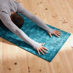 Kimjaly Gentle Yoga Comfort Mat 173 Cm ⨯ 61 Cm ⨯ 8 Mm - Dark Blue Palms