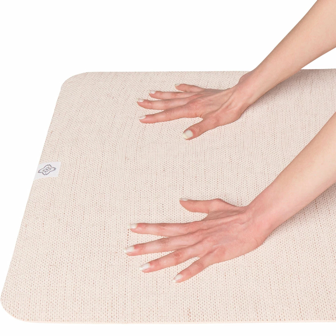 Kimjaly Standard Thickness Natural Jute Rubber Yoga Mat With Carrying Strap 4mm