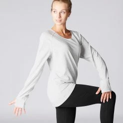 Kimjaly Long-Sleeved Cotton Yoga T-Shirt