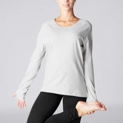 Kimjaly Long-Sleeved Cotton Yoga T-Shirt