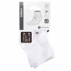 Exercise & Fitness Apparel Domyos Fitness Cardio Training Short Socks, 2-Pack