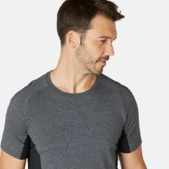 Domyos Exercise & Fitness Apparel Men's Pilates And Gentle Gym Slim-Fit Sport T-Shirt 900