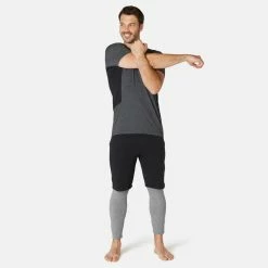 Domyos Exercise & Fitness Apparel Men's Pilates And Gentle Gym Slim-Fit Sport T-Shirt 900