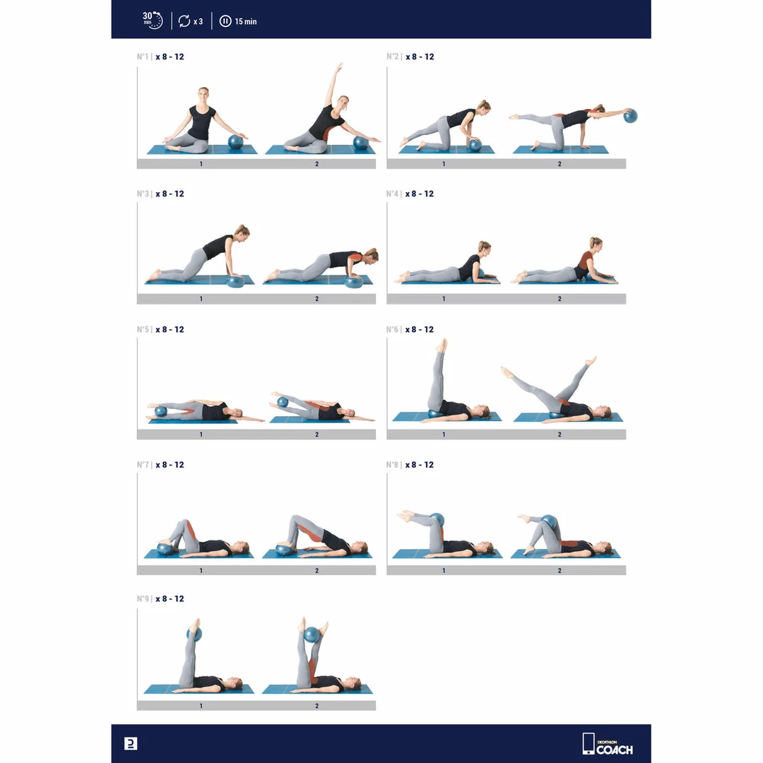 Domyos 240mm Diameter Soft Ball - Blue Exercise & Fitness Apparel