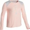 Domyos Girls' Gym Long-Sleeved T-Shirt Breathable Cotton 500 Exercise & Fitness Apparel