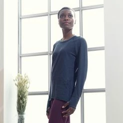 Kimjaly Long-Sleeved Cotton Yoga T-Shirt