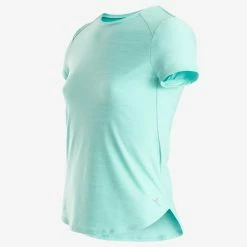 Domyos S500, Short-Sleeved Breathable Synthetic Gym T-Shirt, Girls Exercise & Fitness Apparel