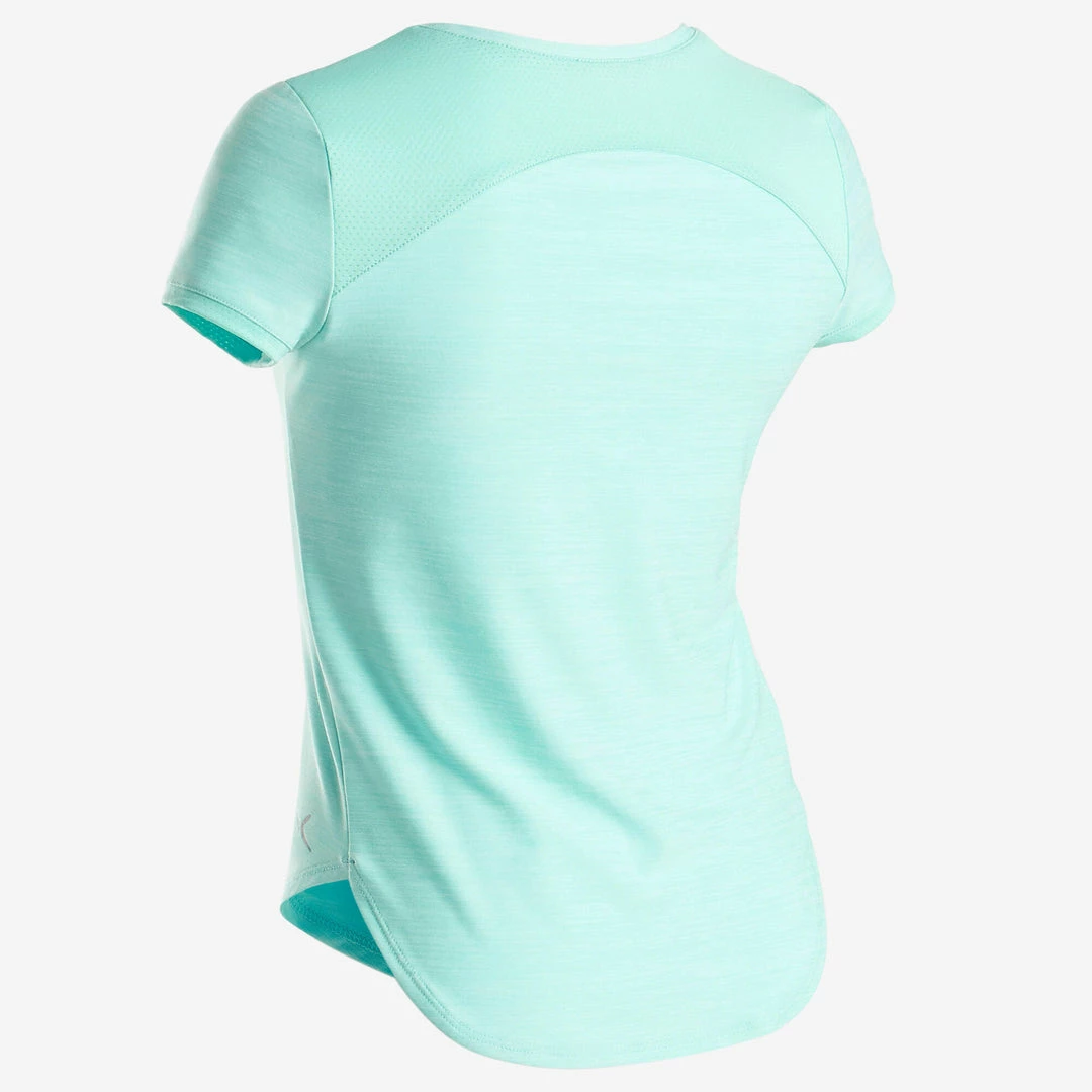 Domyos S500, Short-Sleeved Breathable Synthetic Gym T-Shirt, Girls Exercise & Fitness Apparel