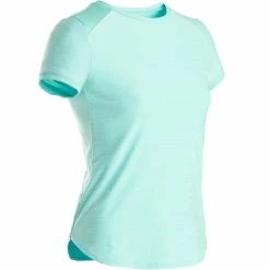 Domyos S500, Short-Sleeved Breathable Synthetic Gym T-Shirt, Girls Exercise & Fitness Apparel