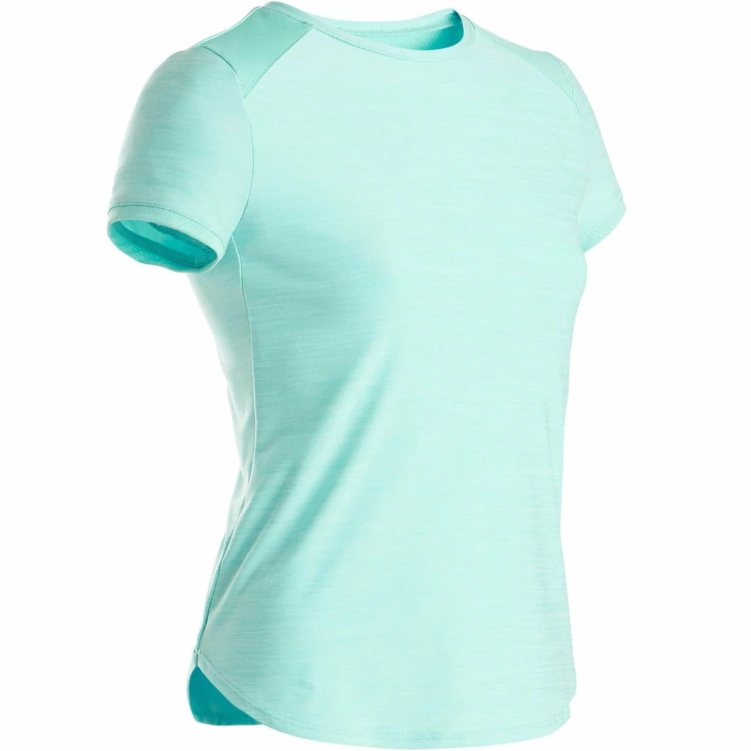 Domyos S500, Short-Sleeved Breathable Synthetic Gym T-Shirt, Girls Exercise & Fitness Apparel