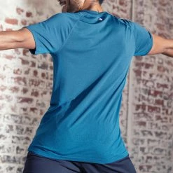 Kimjaly Seamless Short-Sleeved Dynamic Yoga T-Shirt - Dark Grey