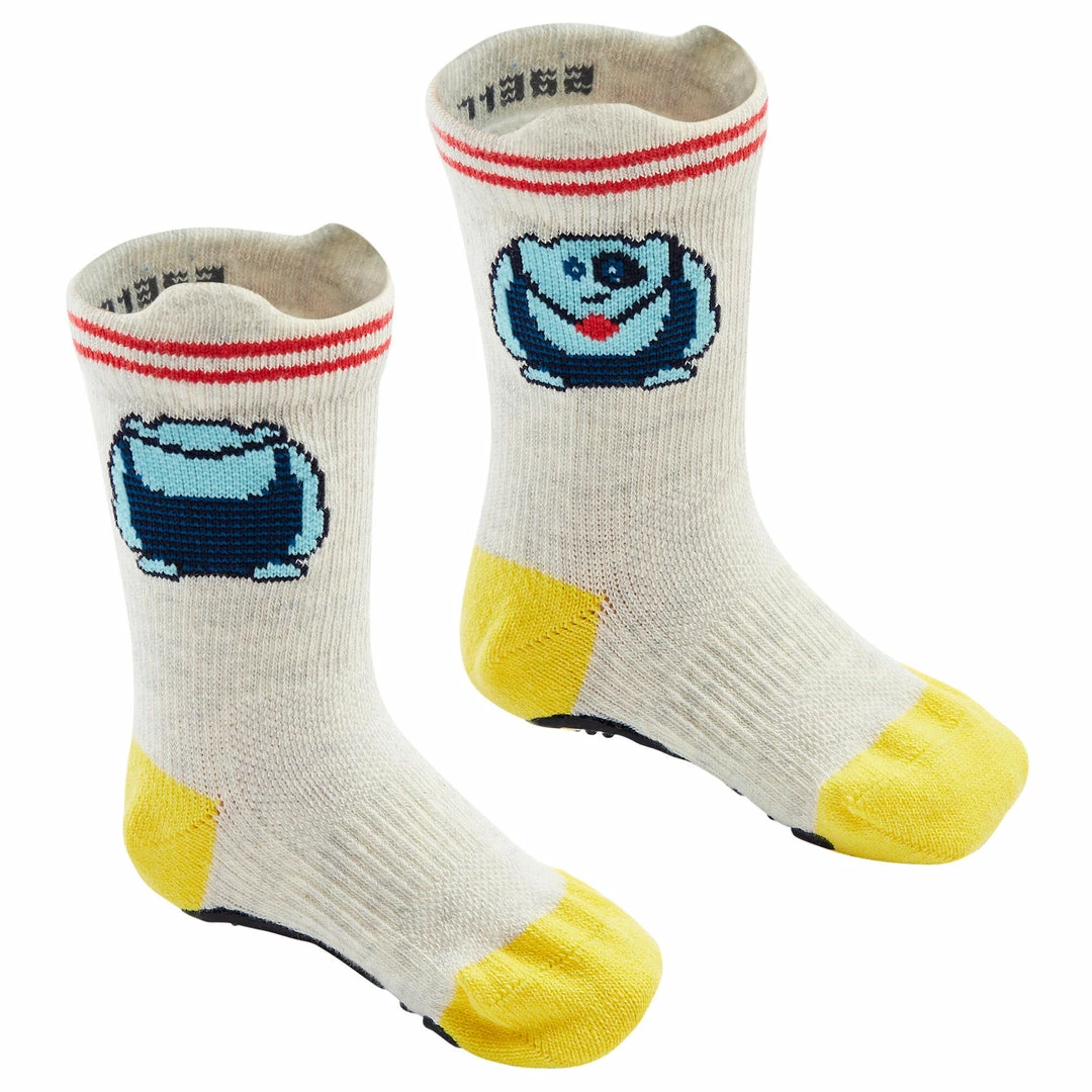 Domyos Non-Slip Socks 600 Twin-Pack - Grey/Yellow