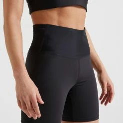 Domyos Shaping High-Waisted Fitness Cardio Shorts - Lilac