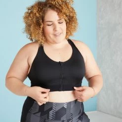 Domyos Zip-Up High-Support Sports Bra