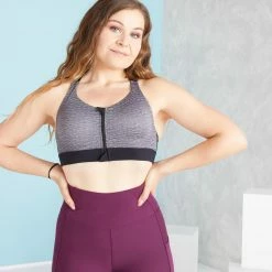 Domyos Zip-Up High-Support Sports Bra