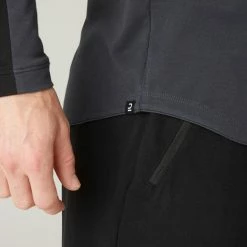 Domyos Exercise & Fitness Apparel 520, Long Sleeve Stretch Cotton T-Shirt, Men's