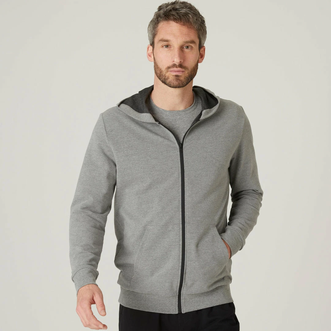 Domyos 10, Lightweight Zippered Fitness Hoodie, Men's