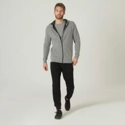 Domyos 10, Lightweight Zippered Fitness Hoodie, Men's