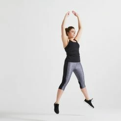 Domyos 120, Cardio Fitness Cropped Bottoms, Women's Exercise & Fitness Apparel