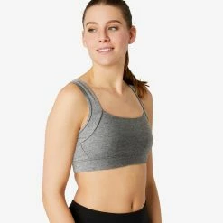 Domyos 100, Cotton Sports Bra, Women's Exercise & Fitness Apparel