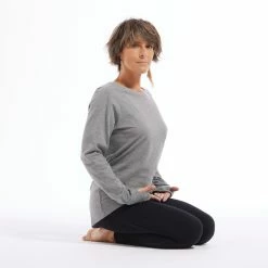 Kimjaly, Long-Sleeved Organic Cotton Yoga T-Shirt, Women's